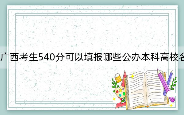 广西考生540分可以填报哪些公办本科高校名单？