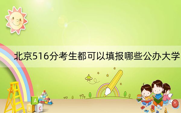 北京516分考生都可以填报哪些公办大学？（附带2022-2024年516录取名单）