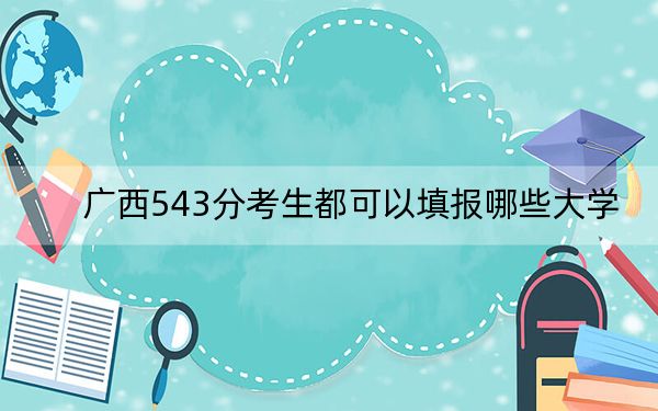 广西543分考生都可以填报哪些大学？ 2024年录取最低分543的大学