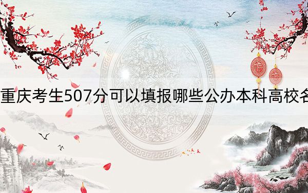 重庆考生507分可以填报哪些公办本科高校名单？（附带2022-2024年507录取名单）