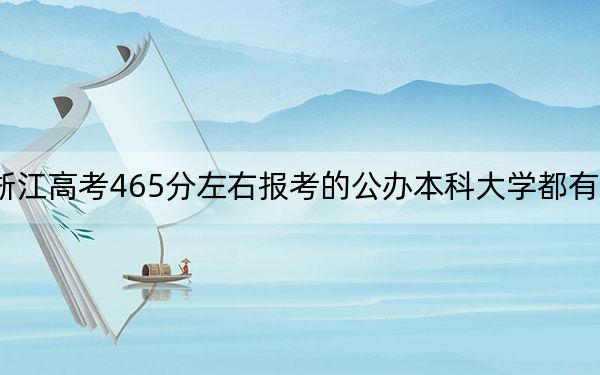 浙江高考465分左右报考的公办本科大学都有哪些？（供2025届高三考生参考）