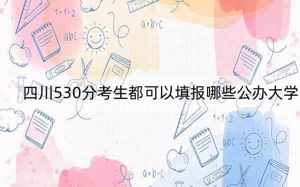 四川530分考生都可以填报哪些公办大学？（附带2022-2024年530录取名单）