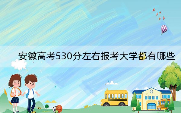 安徽高考530分左右报考大学都有哪些？ 2024年录取最低分530的大学