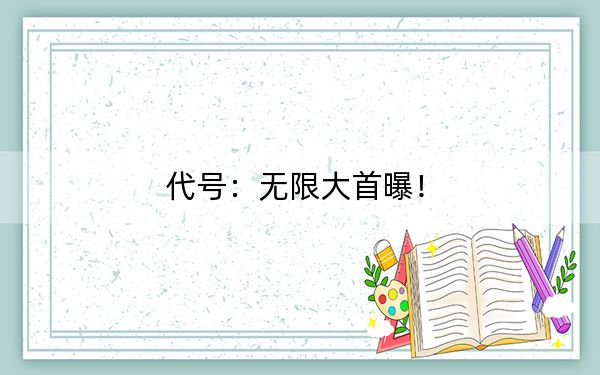 代号：无限大首曝！