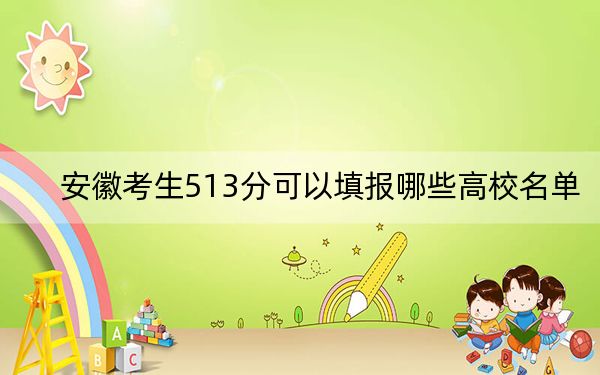 安徽考生513分可以填报哪些高校名单？（供2025届高三考生参考）