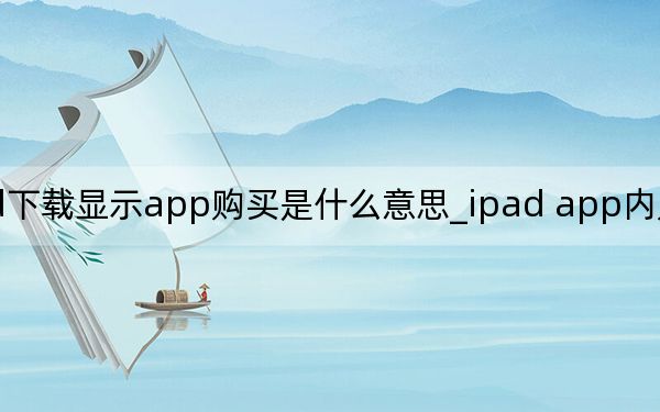 ipad下载显示app购买是什么意思_ipad app内购买是什么意思