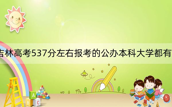 吉林高考537分左右报考的公办本科大学都有哪些？ 2024年一共0所大学录取