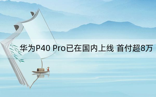 华为P40 Pro已在国内上线 首付超8万