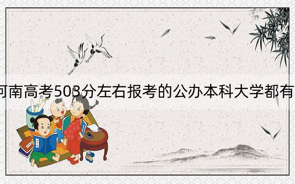 河南高考503分左右报考的公办本科大学都有哪些？（供2025年考生参考）