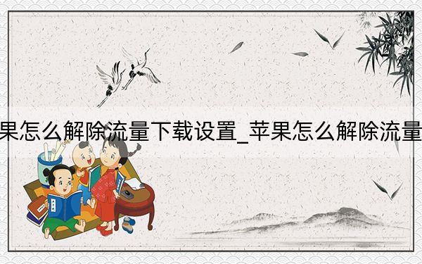 苹果怎么解除流量下载设置_苹果怎么解除流量下载
